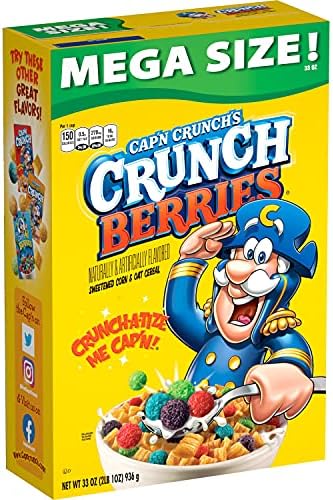 Quaker Mega Size Cereal Captain Crunch Berries, 33 Ounce