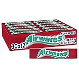 Airwaves Kaugummi | Cherry Menthol | Rot, zuckerfrei | Frischer Atem | 30 Packungen (30 x 12 Dragees)