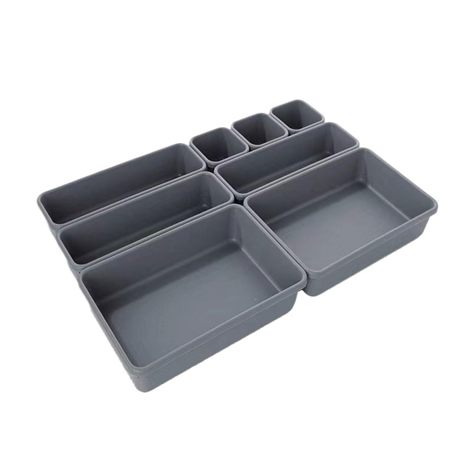 ZHSOAO Drawer Organizers Separator Home Office Desk Stationery Storage Box For Kitchen Women Makeup Organizer Boxes For Dog Tags for Bras, Socks, Underwear(Grey 8Pcs)