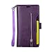 Galaxy S7 Edge Wallet Case, Leather [9 Card slots] [photo & wallet pocket] (Purple)
