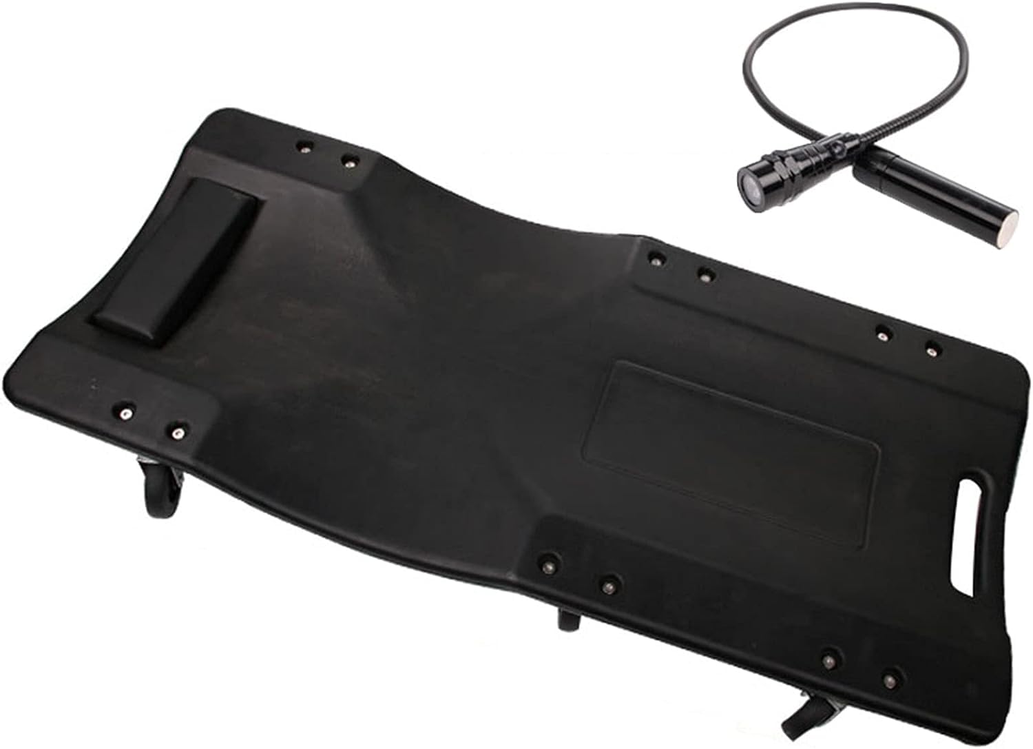 ATOZS Plastic Creeper, Plastic Garage Creeper With LED Light, Padded Headrest HDPE Molded Plastic Creeper Rolling Pad for Auto Repair Mechanic Car Creeper Trolley, Automotive Plastic Creeper (BLACK)