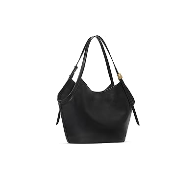 Kate Spade New York Deco Fine Grain Leather Tulip Tote Tote Handbags Black
