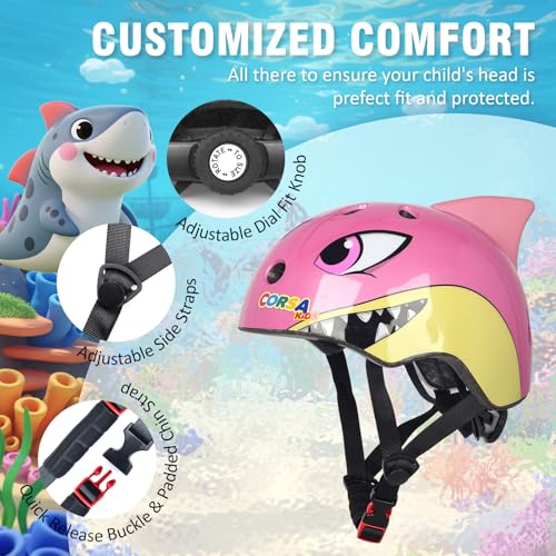 Image of Kids Toddler Bike Helmet, Adjustable and Multi-Sport for Child Boys and Girls, 2 Sizes