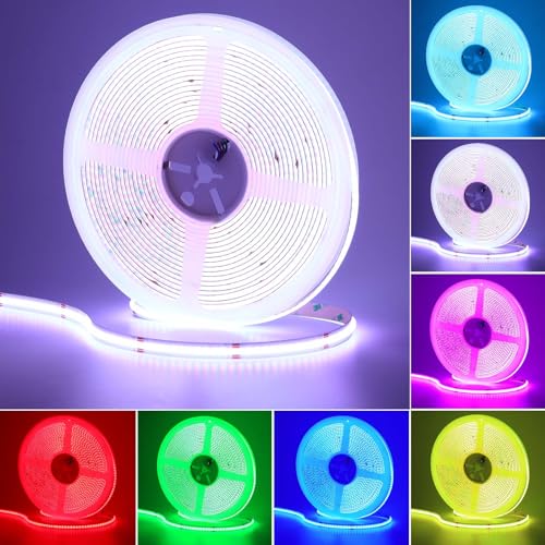 Image of GOMING 24V 32.8ft /10M RGB COB LED Strip 576LEDs /M Flexible 14W /M | High Brightness Uniform Glow IP20 No Waterproof LED Tape Lights for Home Decor(RGB Controller and Power Supply not Included)