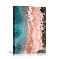 Canvas Wall Art Coastal Aerial View Beach Beach Blue Coastal Cool Photography Relax/Calm - 12x18 inches