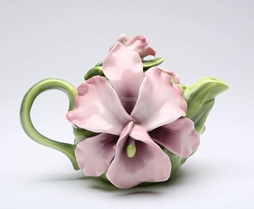 56646 Tetera de porcelana de orquídea rosa púrpura