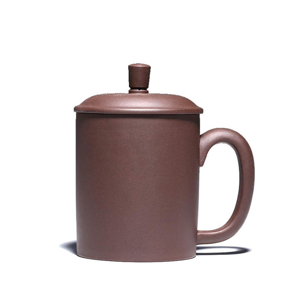 Yixing Zi Sha Tea Cup with Tea Strainer, Lid and Chinese Words Tea for a Handmade Ceramic Teapot Purple Clay Tea Cup