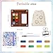 Mini Paint Palette Travel Kit - Mini Travel Watercolor Palette Set, Pocket Artist Water Color Travel Set with Colours, Watercolor Book, Clips, Pens,Wooden Paint Box for Painters Artists Student
