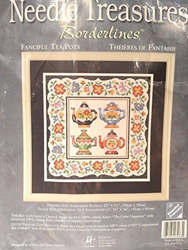 Needle Treasures Fanciful Tea Pots Counted Cross Stitch Kit