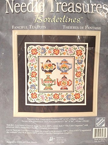 Needle Treasures Fanciful Tea Pots Counted Cross Stitch Kit