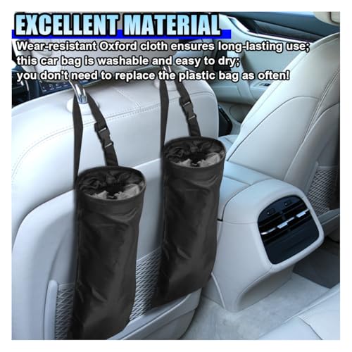 Image of 3PCS Hanging Car Garbage Bag for Back Seat - Universal Detachable Trash Bag Car Garbage Can with Elastic Opening, Washable Auto Trash Can Storage Bags for Outdoor Traveling & Home Use (3PCS)