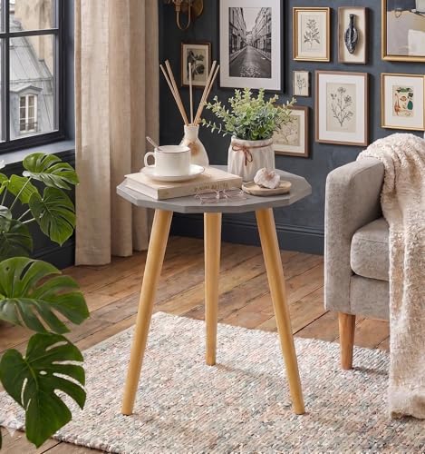 Image of UHUD CRAFTS Multipurpose Wooden Coffee Table /Centre Table /Side Table /End Table /Tea Table for Living Room, Bedroom, Balcony & Office - Grey - 14x17 Inches