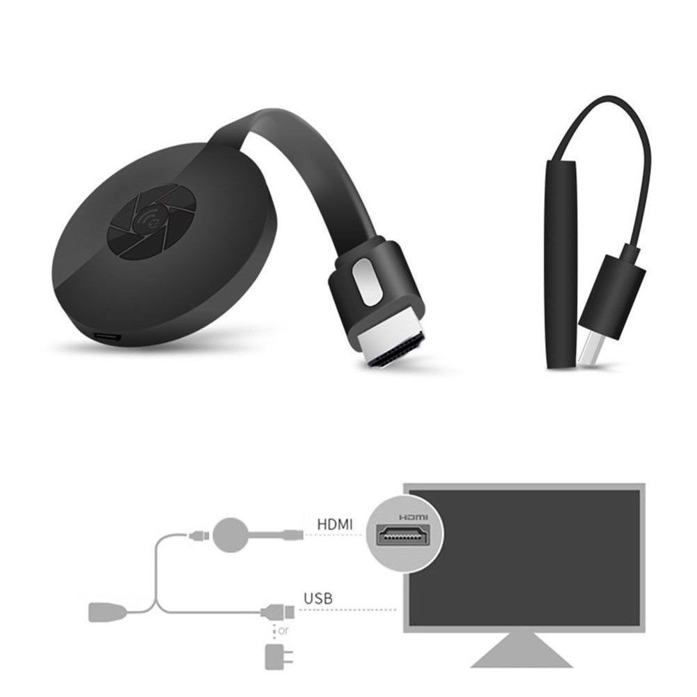 Push Treasure Miracast 1080P G2-4 Generation - Trasmettitore digitale HDMI per iOS/Android, Nero