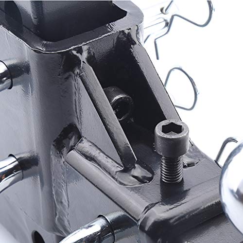Hitowfmg 2" Adjustable Tri-Ball Mount Drop Hitch Trailer Hitches Ball Mount, 5-3/4" Drop/Rise #TOP3