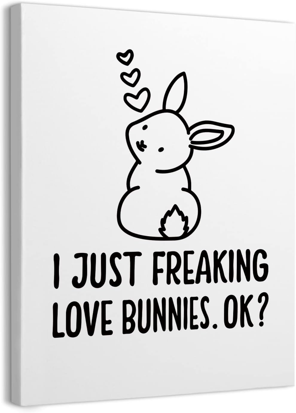 I Just Freaking Love Bunnies OK Framed Canvas Wall Art