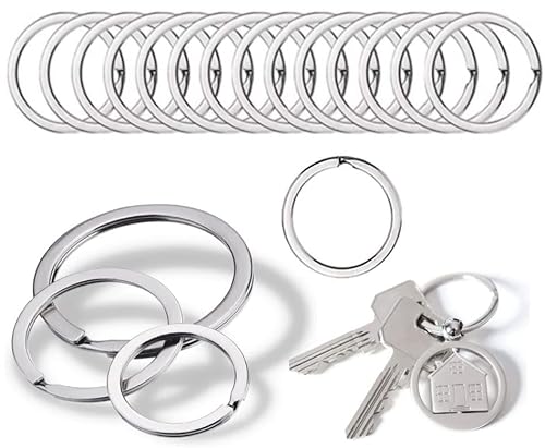 100 Piezas 25 mm Anillas Llaveros,Anillos de Metal,Anillos de Metal Cadena,para Organización de Llaves de Coche de Hogar la Oficina Art y Artesanía (Plano) Cover