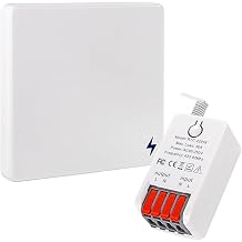 Wired-Free Wireless Light Switch Kit with 86mm Wall Panel and 16A Relay Receiver, Long Range Remote Control for Home or Office Lighting1 Switch 1 Receiver