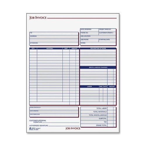 Amazon.com : Adams Contractor Form - 100 Sheet(s) - 2 Part - Carbonless ...