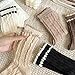 Starella Women Cute Lace Crew Socks Cotton Vintage Twisted Preppy Dress Sock for Boots 5 Pairs