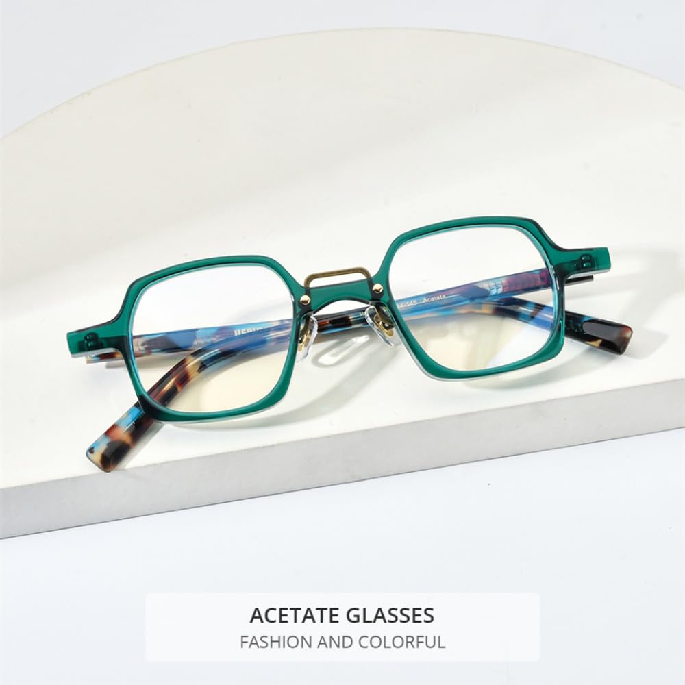MUTYNE Montura de gafas de acetato para hombre, anteojos cuadrados Retro Vintage, gafas para mujer