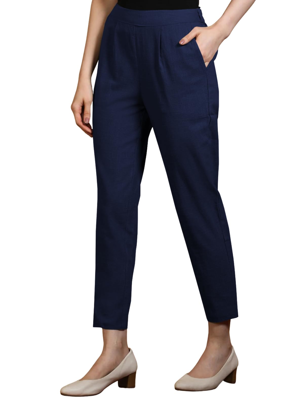 Linen Loose Pants for Woman |Linen Trouser for Women | Ankle Length Straight Pant Women | Ladies Loose Pants Woman with Elastic Closure |High Waist Formal Office Trousers-image-43