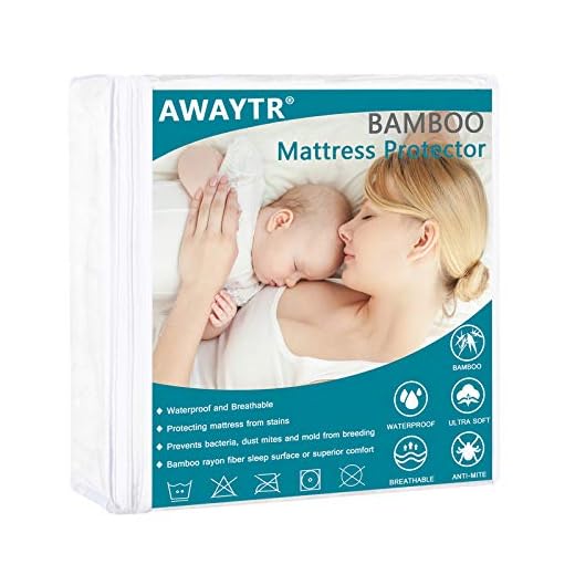 AWAYTR Waterproof Bamboo Mattress Protector - Ultra Soft Breathable & Hypoallergenic King Bed Protector Cover