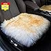 Sisha-A Funda de cojín de piel de oveja para asiento de coche, de lana natural, universal, ajuste para la mayoría de coches, camiones, todoterrenos o furgonetas, color marrón