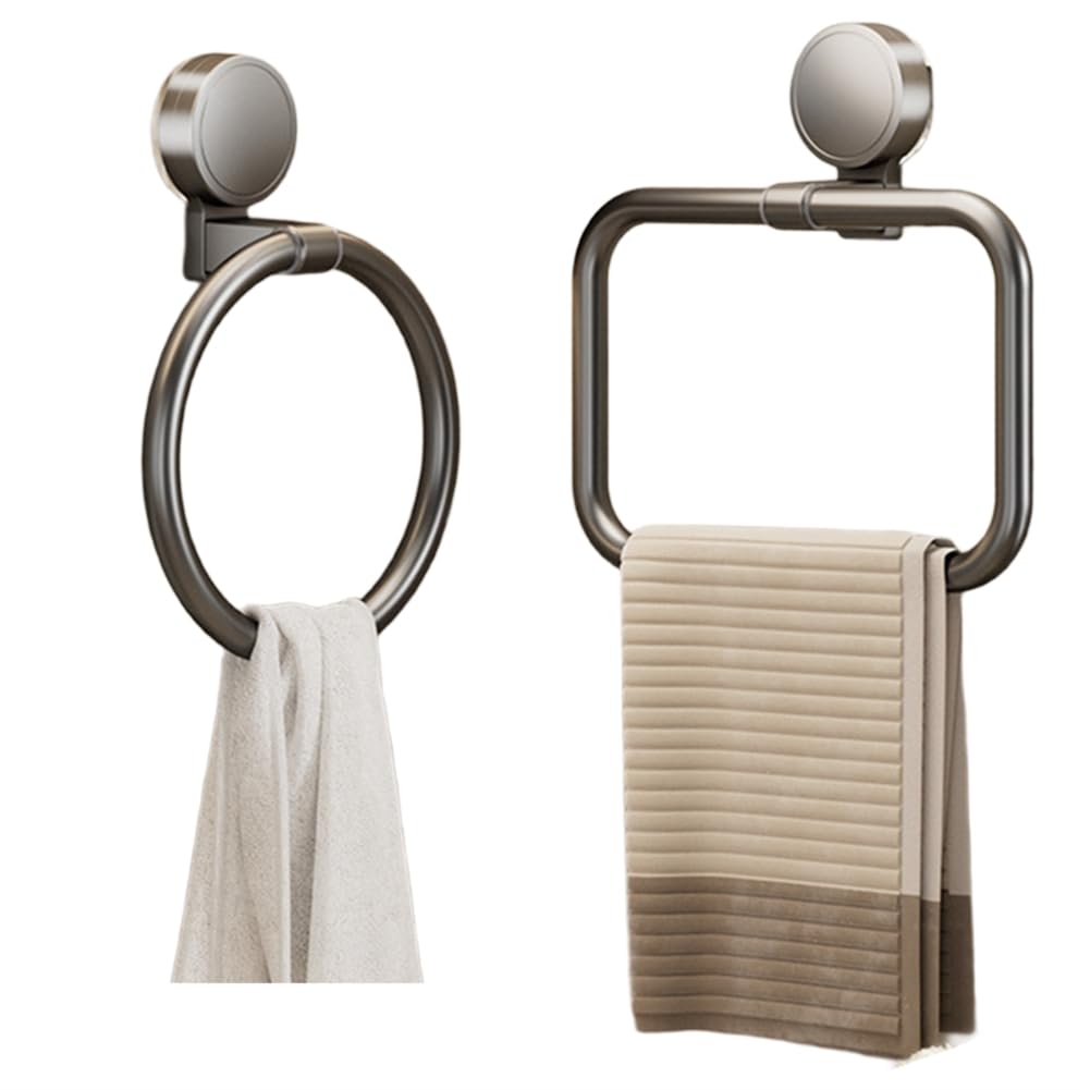 CTRLZS Need Kitchen Rag Rack Bathroom Towel Ring No Drilling Required Suction Cup Toilet Wall Mount Hand Towel Holder