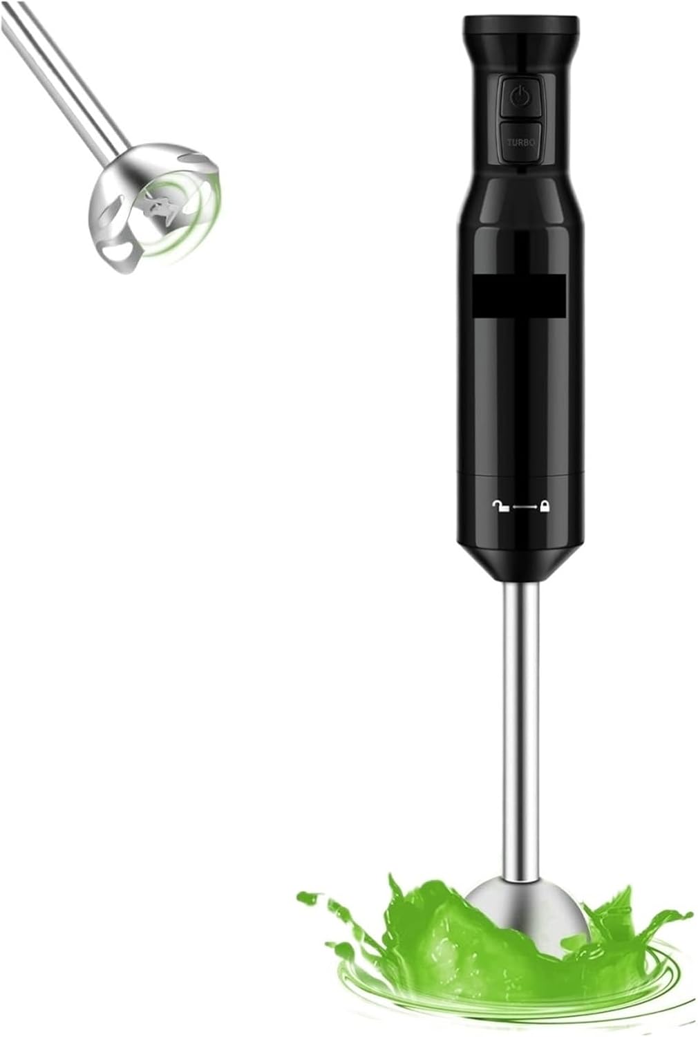 Hand Blender, Immersion Blender with 2 Speeds & Stainless Steel Blades, Portable Electric Stick Mixer for Soup, Sauce, Baby Food, Smoothie, Shake - Easy to Clean & Store