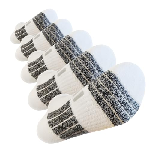 Women's Cotton Athletic Ankle Socks with Wicking Anti-Blister Arch Support Cushioned Sole for Running 5 Pairs