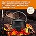 Bruntmor 8-Quart Pre-Seasoned Cast Iron Cauldron - African Potjie Pot with Lid - 3-Legged Pot for Even Heat Distribution - Outdoor Cast Iron Dutch Oven Cookware for Campfire Cooking and Boiling