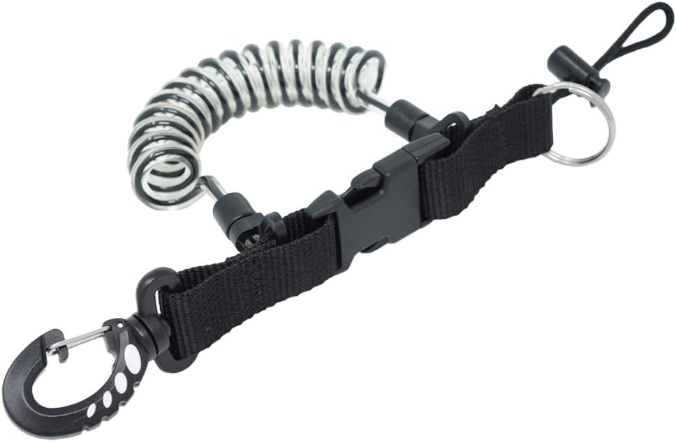 Quick Release Coil Lanyard with Buckle - Dive Essentials