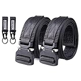 MOZETO Nylon Gürtel, Unisex Taktischer Gürtel, Neues Design Military Gürtel mit Schluesselhaken und Klettverschluss Schnellverschluss Geeignet