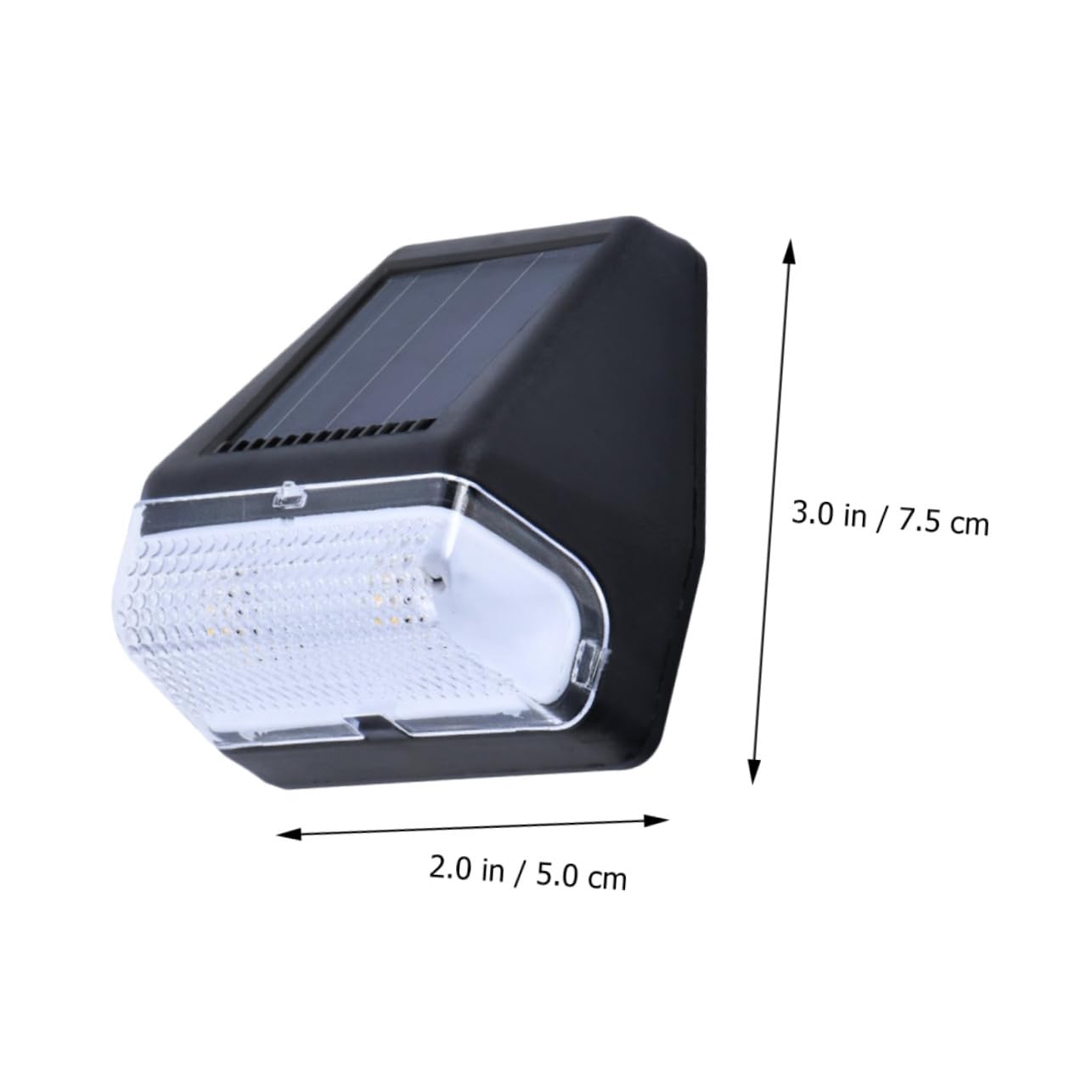 Lampada Solare da Parete Esterna 4pezzi LED Ip65 Nero | Abs e Pp, Batteria Integrata 1,2v 300mah, per Aree Verdi e Prati, Uso a Muro