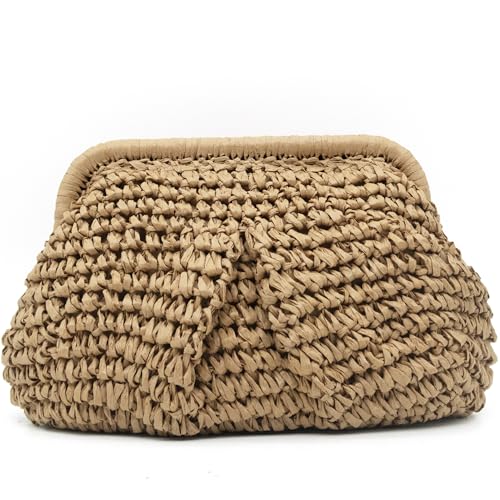 Bolso Clutch de Paja para Mujer Estilo Dumpling Verano miniatura 1