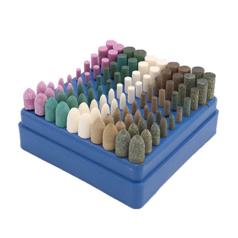 Cabezal de pulido y esmerilado Herramienta giratoria cabeza de la herramienta abrasiva 100pcs 3 mm Eje de cerámica del molde de piedra Rotary Muela Muela Muela de pulido cabeza de la rueda