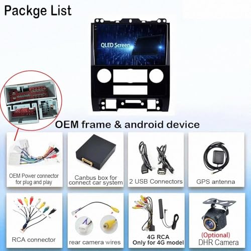 Autoradio táctil con Android Auto y 4G+64G para Ford Escape 2007-2011 7