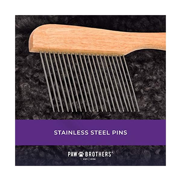 Ryan’s Pet Supplies Paw Brothers Poodle Comb for Dogs, Professional Grade, Wooden Ergonomic Handle, Stainless Steel Teeth, Extra Long Teeth Ryan’s Pet Supplies Paw Brothers Poodle Comb for Dogs, Professional Grade, Wooden Ergonomic Handle, Stainless Steel Teeth, Extra Long Teeth