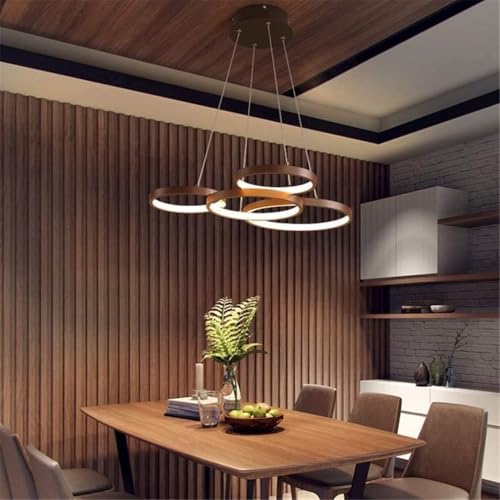 Suspension LED anneaux en aluminium réglable TQHGM pour table à manger