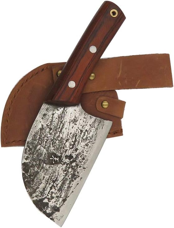 LICAIDAO Chinese kitchen knife Manual forging Kitchen Knife Chef's Meat Cleaver Vegetable Cutter with High Carbon Clad Steel（Mini section）