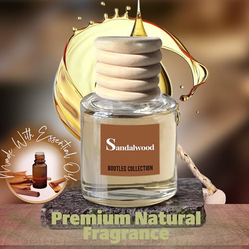 Image of Car Air Freshener Diffuser, Sandalwood Aromatherapy, Natural Fragrance Oil, Long Lasting, By Bootleg Collection, Made in USA