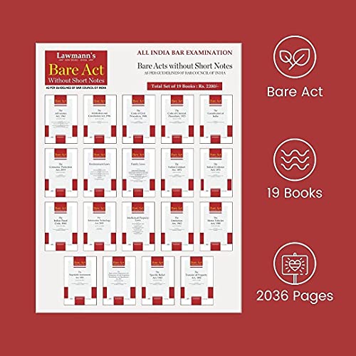 Buy AIBE (All India Bar Examination) 2023, Bare Acts without Short Notes, Total Set of 19 Books
