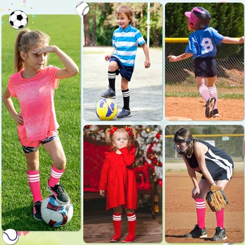 Image of Olreco 3 Pack Toddler Soccer Socks Kids Baseball Socks Boys Girls Softball Sock Youth Football Sock Athletic Accessories