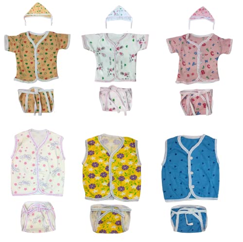 Image of TANGY Adorable Newborn Dress with Built-in Mittens for Extra Warmth and Style Top Set (Pack of 3)