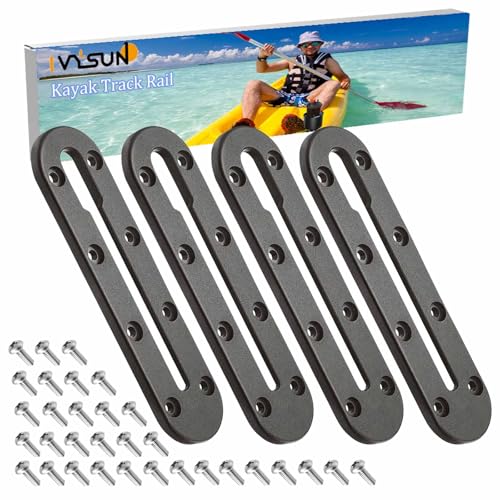 IVYSUN Kayak Track Rail - Low Profile Design for Fishing Rod Cup Holders and Paddle Holders | High-Strength Nylon&Stainless Steel 304 | Kayak Accessories Mount Track & Rail System for Kayak(7IN 4PCS)