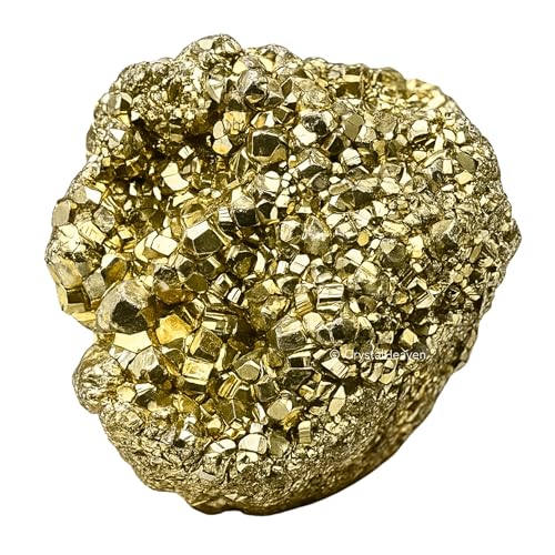 Image of Pyrite Stone Original Cluster Samples - High Energy Natural Iron Pyrite Stone Gold Rock Reiki Crystal Used for Increased Willpower and Manifestation (Pyrite 80-120 Gram)