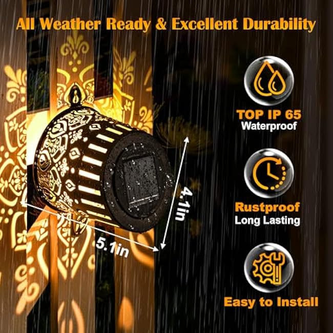 Likiyol 2025 Upgraded Mandala Solar Fence Lights Fence Lights Warm White