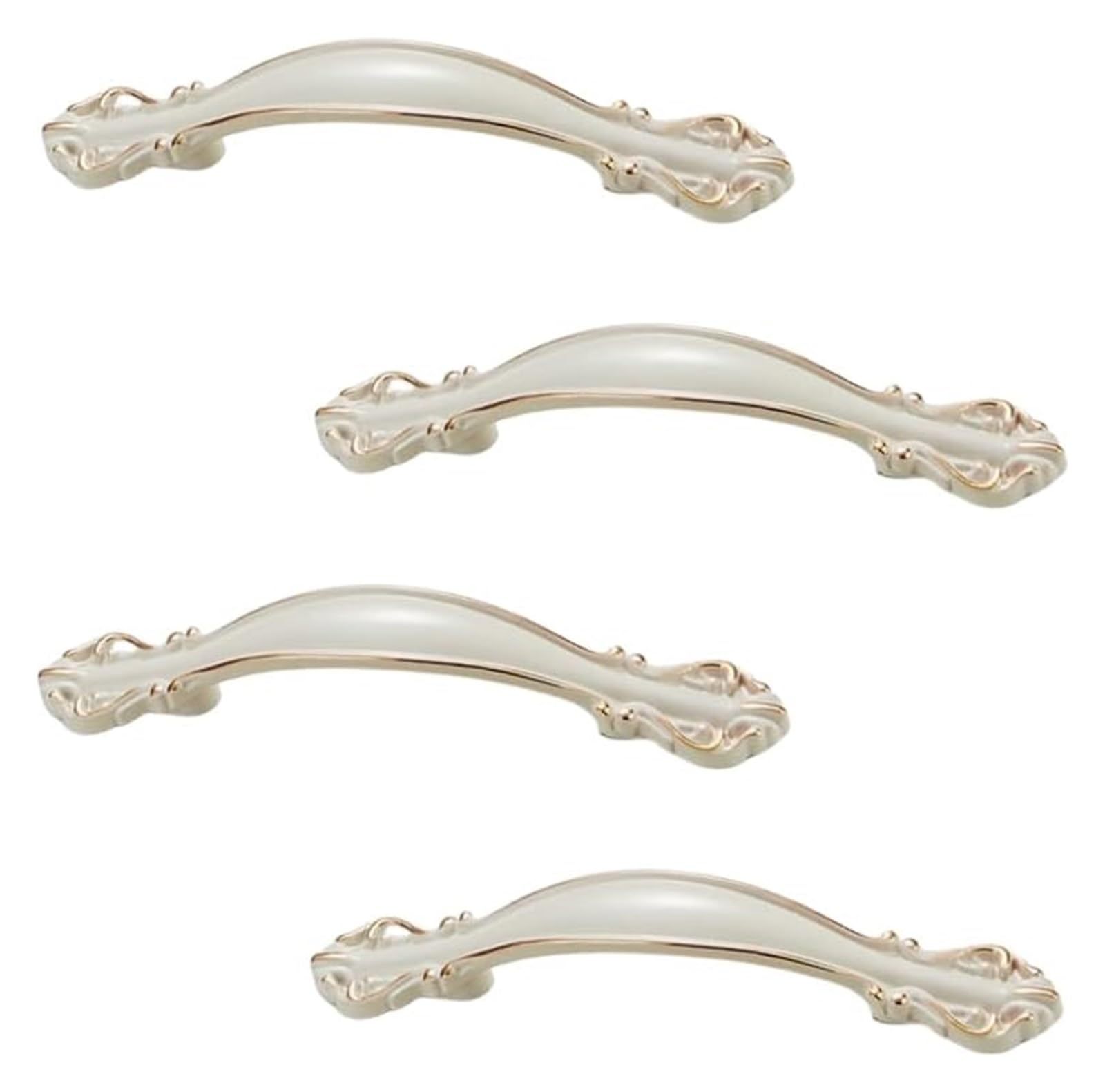 NLQCSXWEP Zinc Alloy Cabinet Bow Handle, Zinc Alloy Furniture Cabinet Wardrobe Door Handles Pack of 4 White(64mm White)