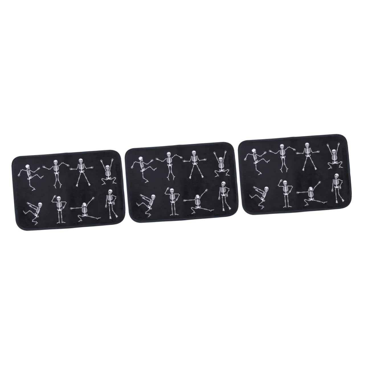 Tapis de sol Halloween crâne en flanelle Zerodeko (lot de 3 pièces)