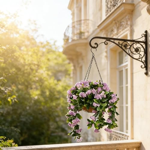Lilas des Indes artificiel suspendu 15,7 pouces avec feuillage luxuriant